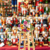 Aperturee - Nutcracker Doll Line Up Store Christmas Backdrop